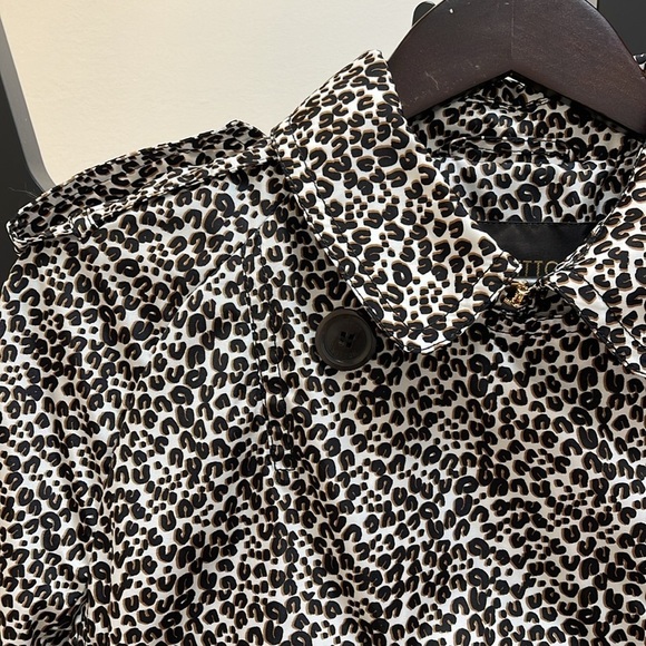 LOUIS VUITTON white black brown Leopard Trench Coat size 42 Medium - Picture 5 of 9
